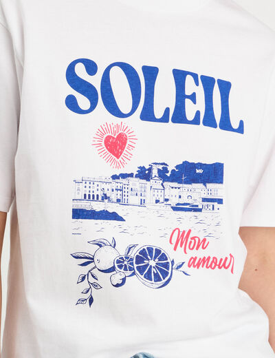 T-shirt manches courtes blanc femme