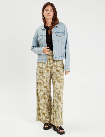 Pantalon large fluide blanc femme