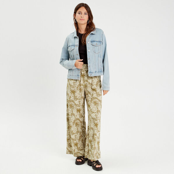 Pantalon large fluide blanc femme