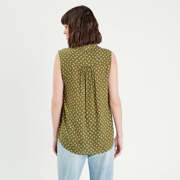 Blouse sans manches vert femme