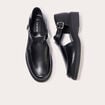 Derbies denim noir enduit femme