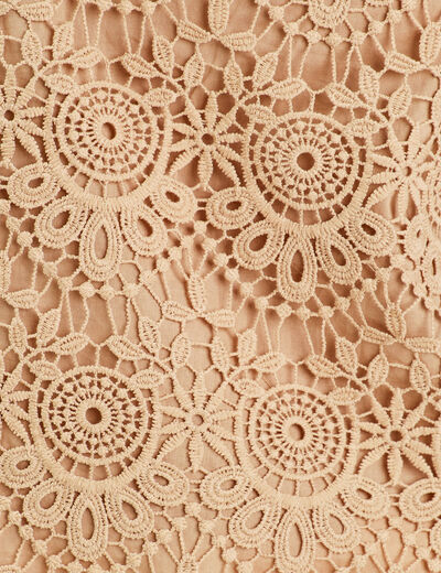 Débardeur aspect macramé beige femme