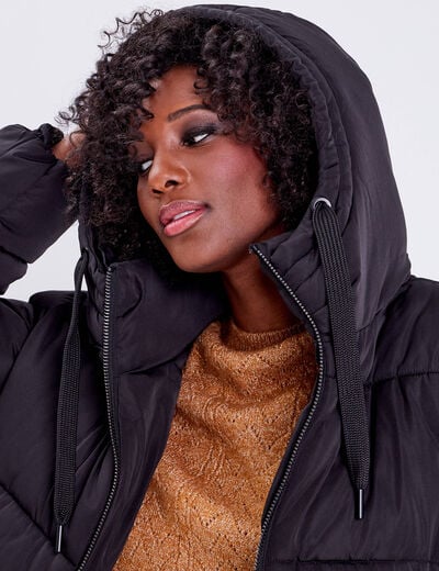Doudoune droite zippée noir femme