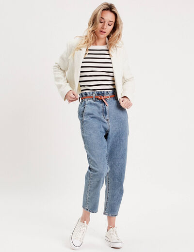 Veste blazer cintrée ecru femme