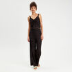 Débardeur cropped dentelle noir femme