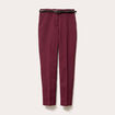 Pantalon cigarette ceinturé violet foncé femme