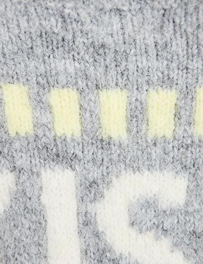 Pull oversize col rond manches longues gris clair femme