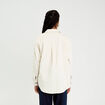 Chemise oversize en velours ivoire femme
