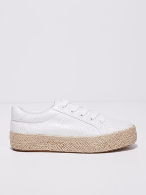 tennis plateformes blanc femme