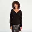 Pull manches longues noir femme