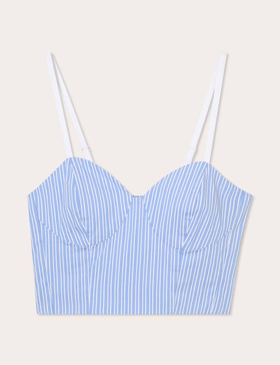 Bustier bretelles fines ecru femme