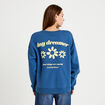 Sweat oversize col rond manches longues bleu fonc&eacute; femme