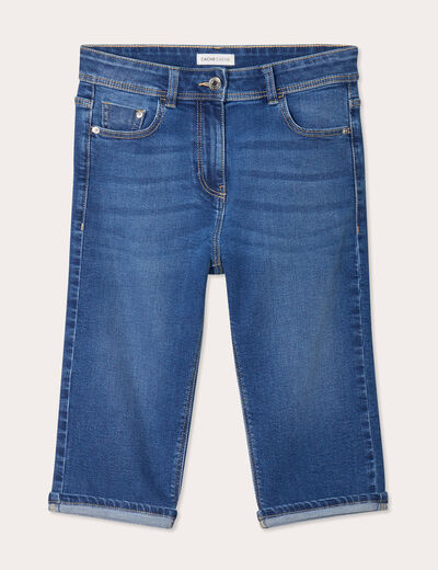 Bermuda skinny en jean denim stone femme