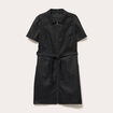 Robe droite courte col chemise noir femme