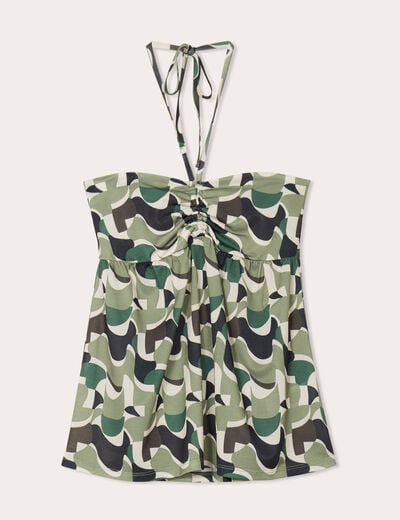 Bustier bretelles nouées vert femme