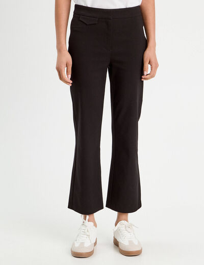 Pantalon large fluide noir femme
