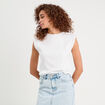 Débardeur détails brodés blanc femme