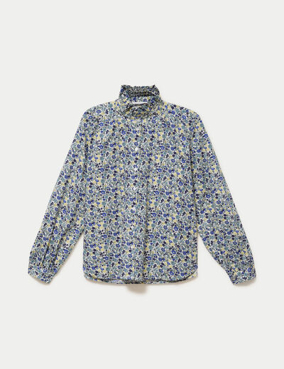 Chemise droite manches longues blanc femme