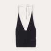 Débardeur cropped crochet noir femme
