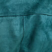 Trench long cintré suédine bleu canard femme