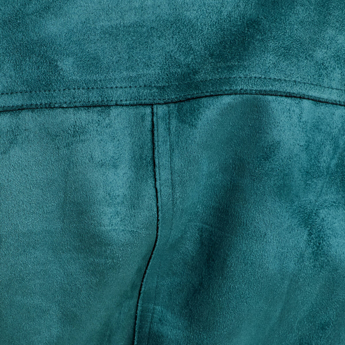 Trench long cintré suédine bleu canard femme