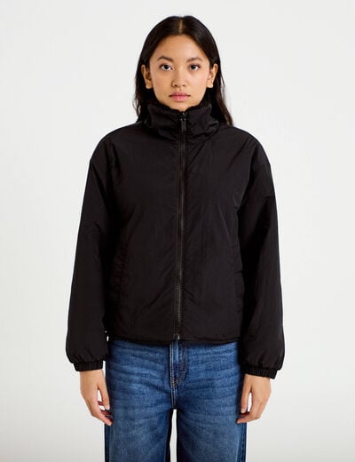 Veste r&eacute;versible effet polaire noir femme