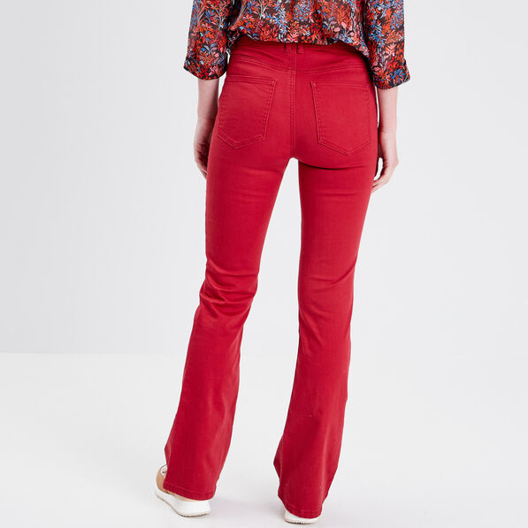 jeans flare taille haute rouge fonce femme Jeans flare taille haute rouge foncé femme