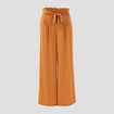 Pantalon large fluide camel femme
