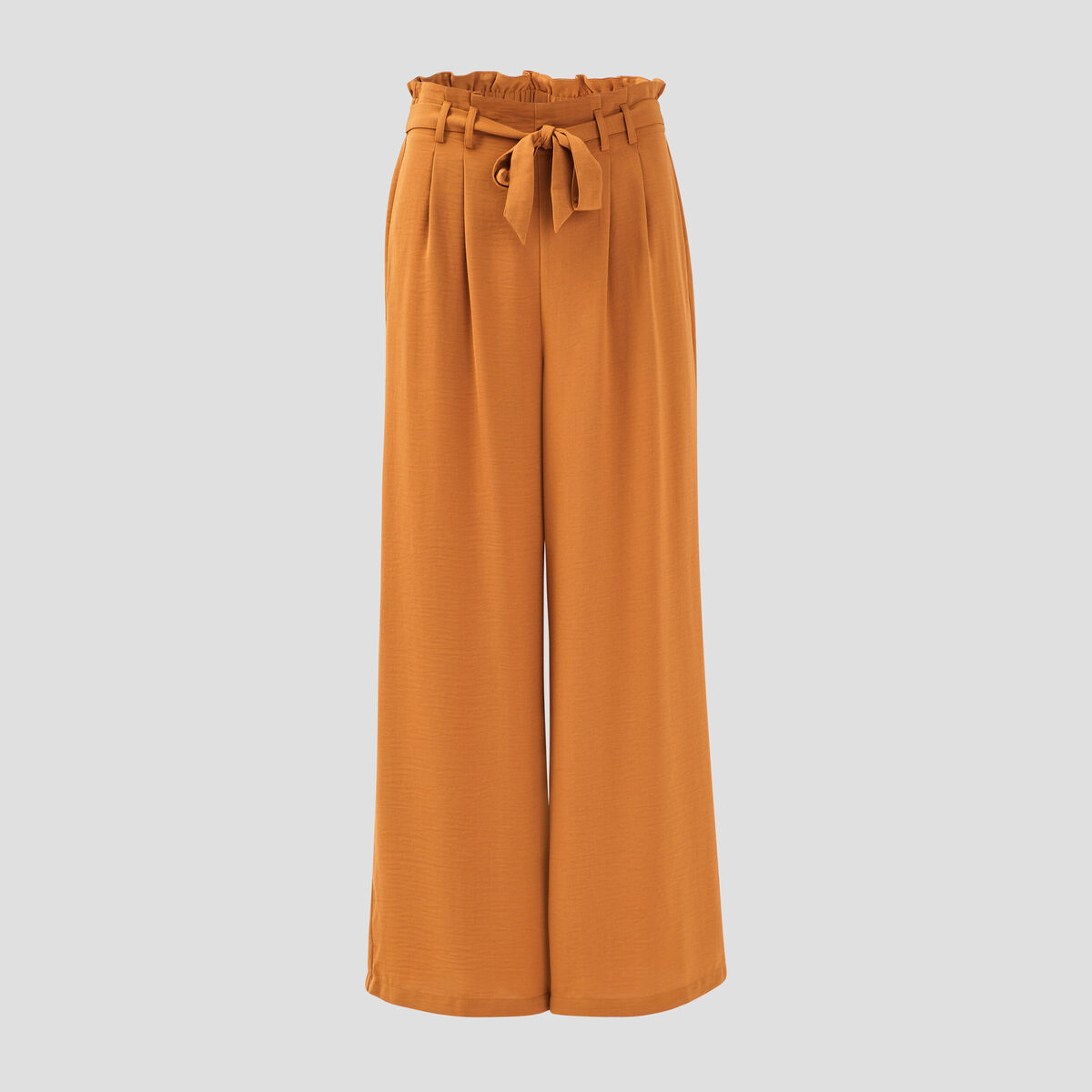 Pantalon large fluide camel femme