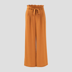 Pantalon large fluide camel femme
