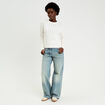 Pull torsad&eacute; ecru femme