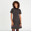 Robe pull manches courtes noir femme