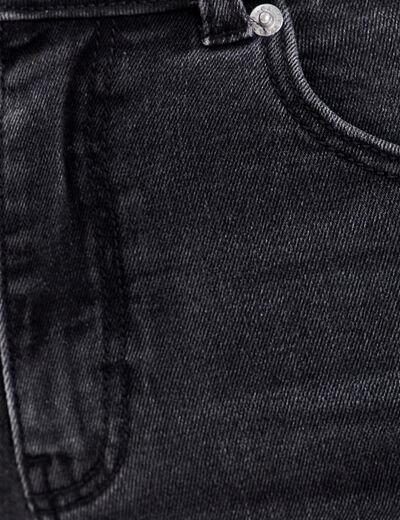 Jeans bootcut taille haute denim noir femme