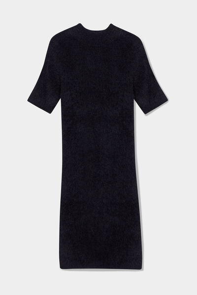 Robe pull moulante noir femme