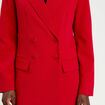 Blazer col tailleur manches longues rouge femme