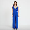 Combinaison pantalon volants bleu electrique femme