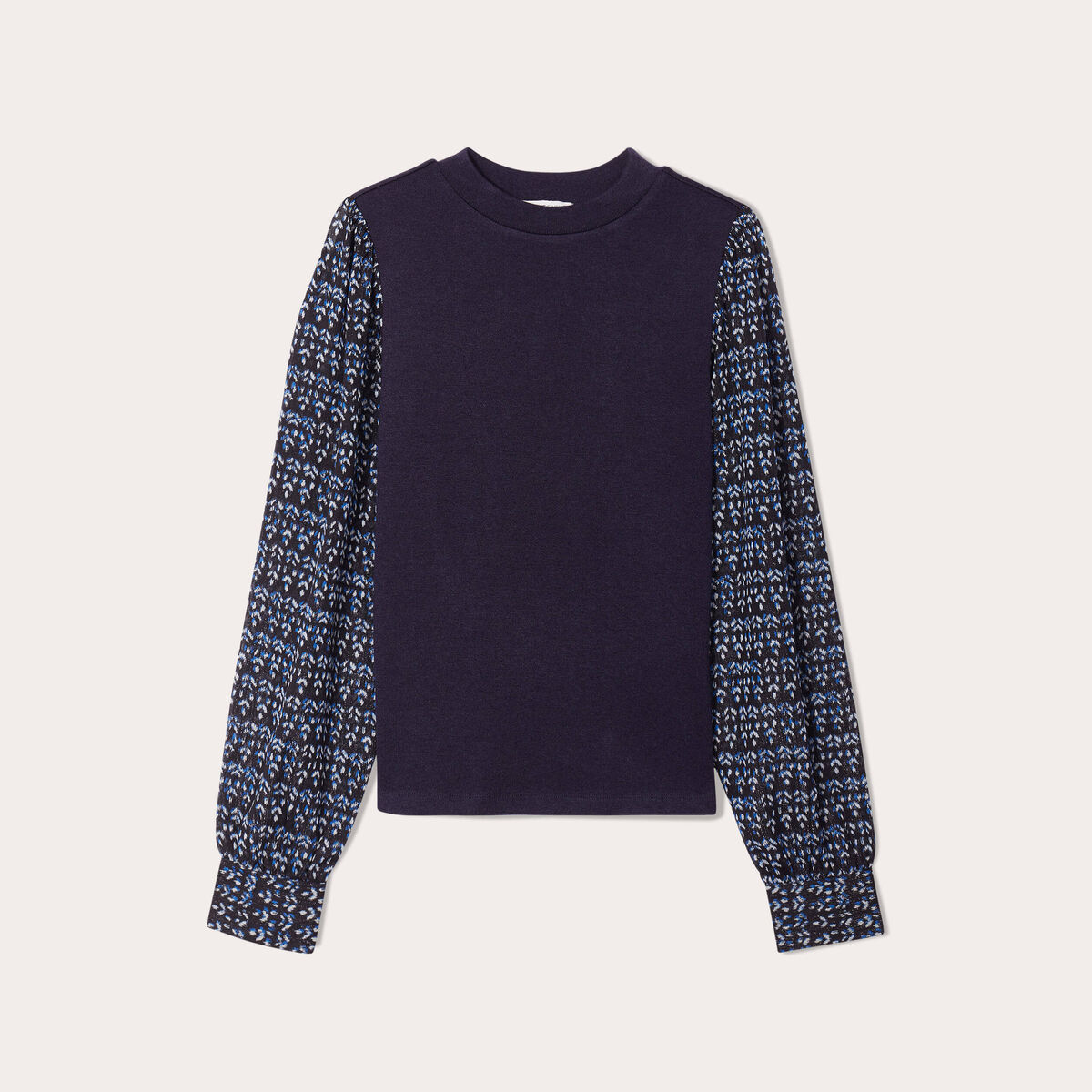 T-shirt effet 2-en-1 bleu foncé femme
