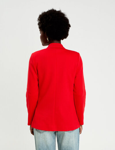 Veste blazer cintr&eacute;e rouge femme
