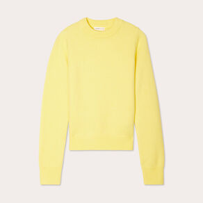 Pull manches longues jaune pastel femme