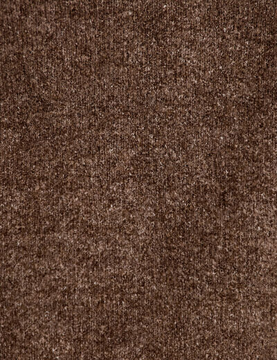 Pull manches longues marron fonc&eacute; femme
