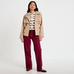 Trench droit manches longues beige femme