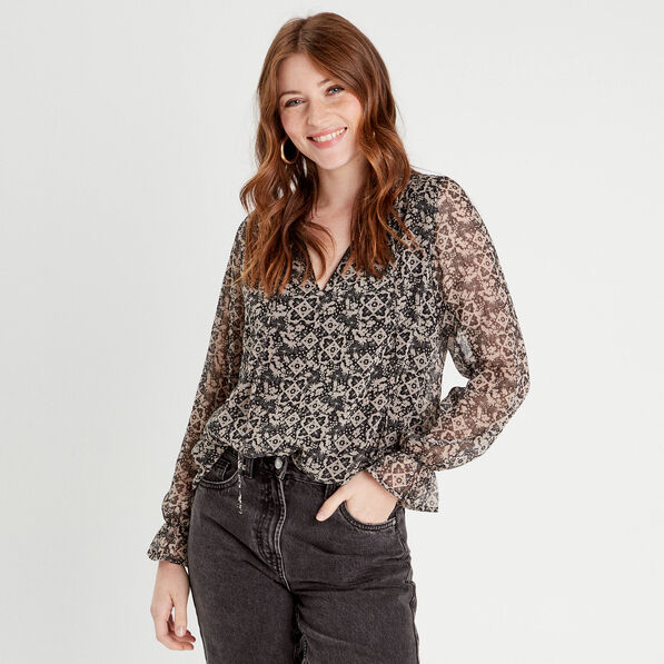 blouse manches longues noir femme Blouse manches longues noir femme
