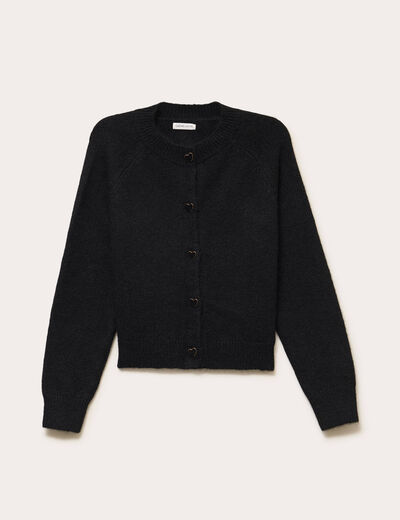 Gilet boutons coeur noir femme