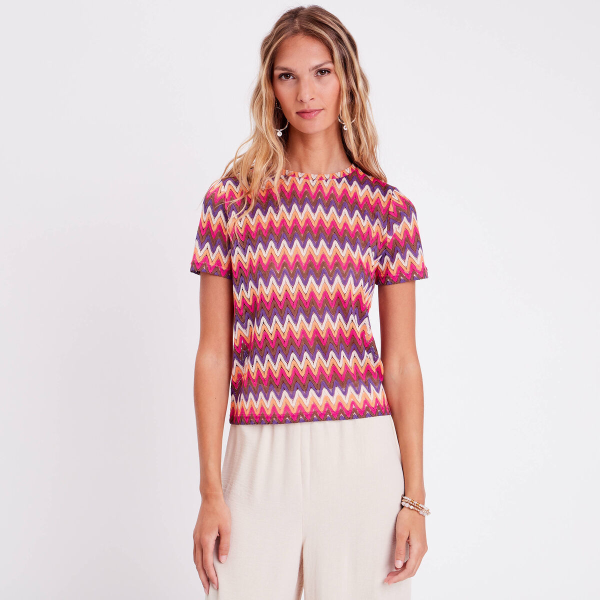 T-shirt manches courtes violet femme
