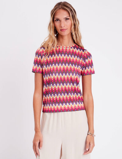 T-shirt manches courtes violet femme