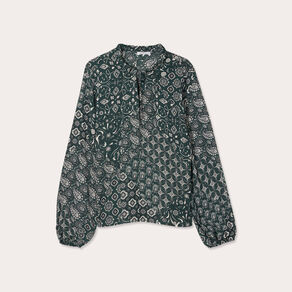 Blouse manches longues vert femme