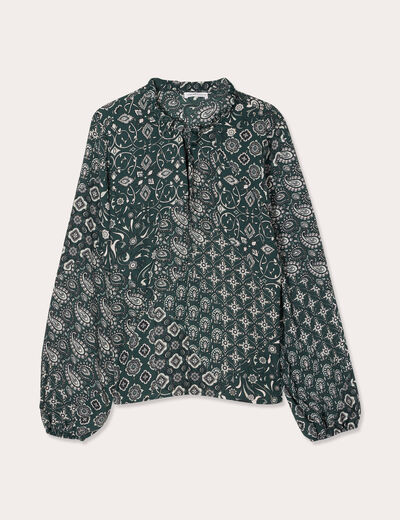 Blouse manches longues vert femme