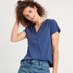 T-shirt manches courtes bleu foncé femme