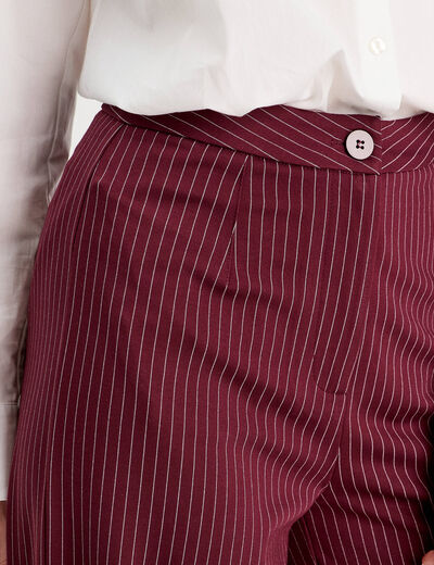 Pantalon jambe large bordeaux femme