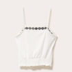 top droit court sans manches ecru femme